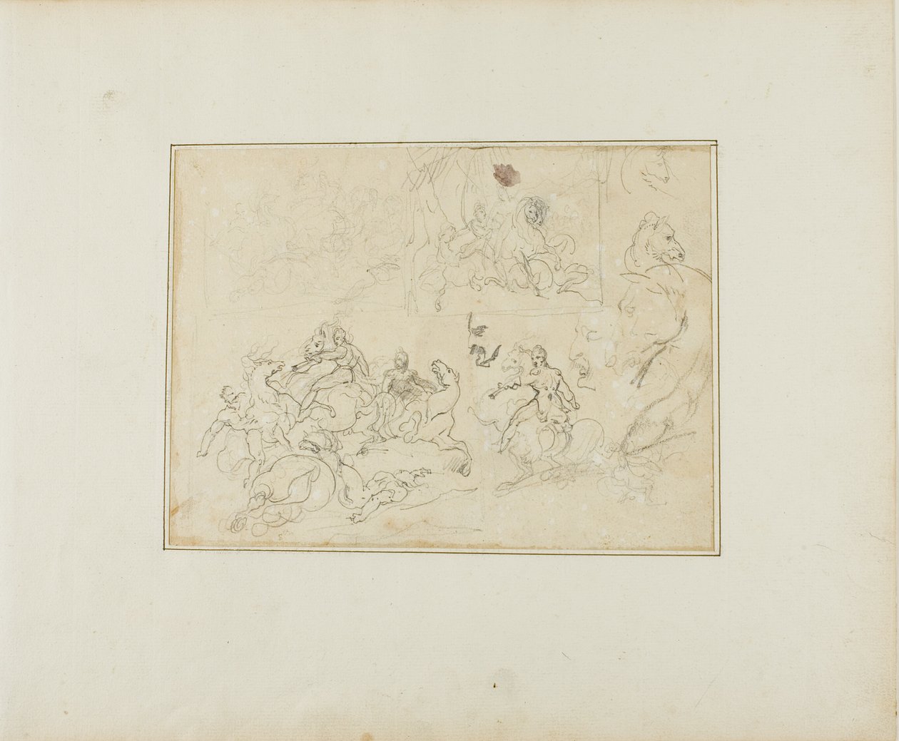 Luonnoksia ratsuväen taistelusta tekijältä Jean Louis André Théodore Géricault