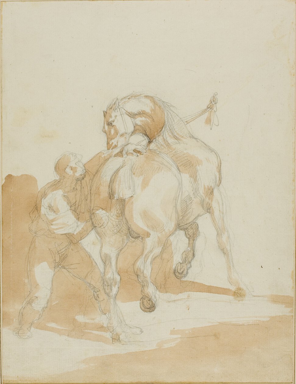 Hevosta hoitava tallipoika tekijältä Jean Louis André Théodore Géricault