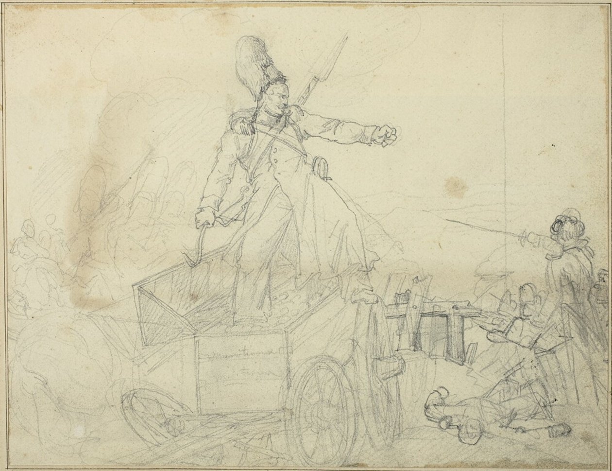 Tutkimus tykistön korsua varten tekijältä Jean Louis André Théodore Géricault