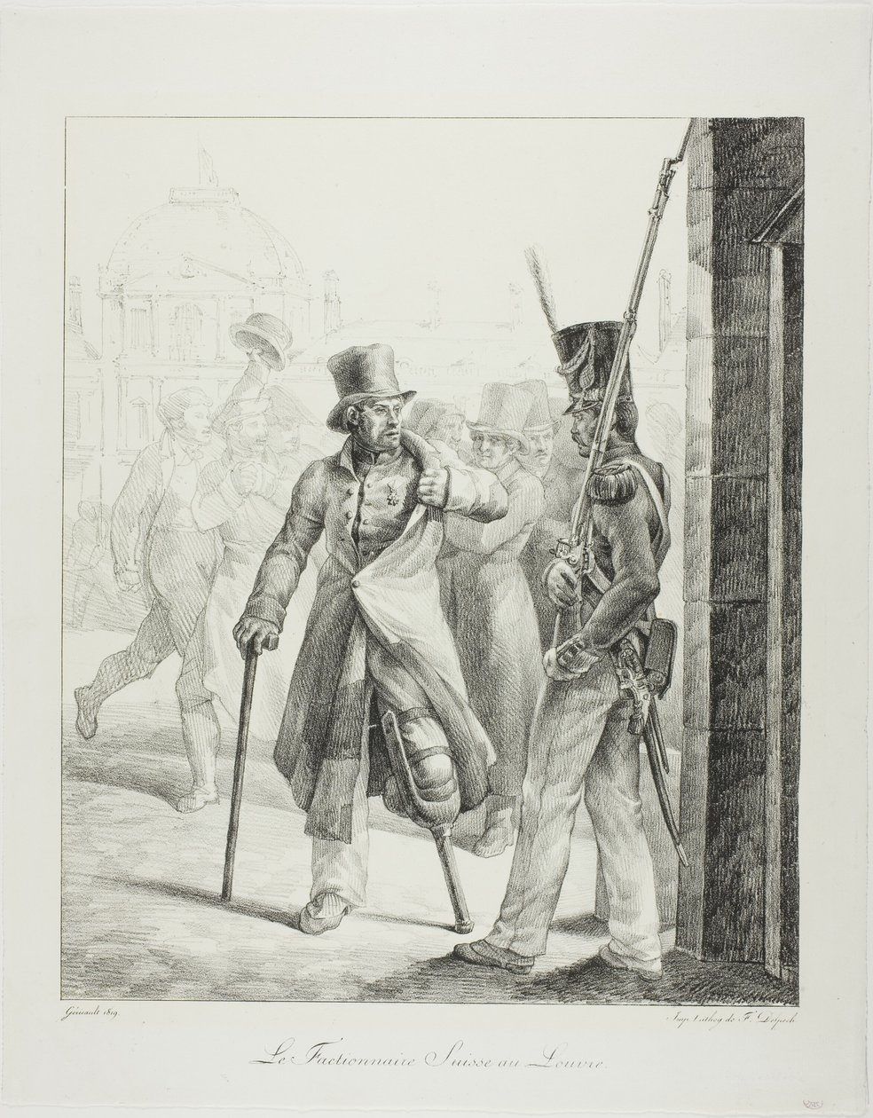 Sveitsiläinen vartija Louvressa tekijältä Jean Louis André Théodore Géricault