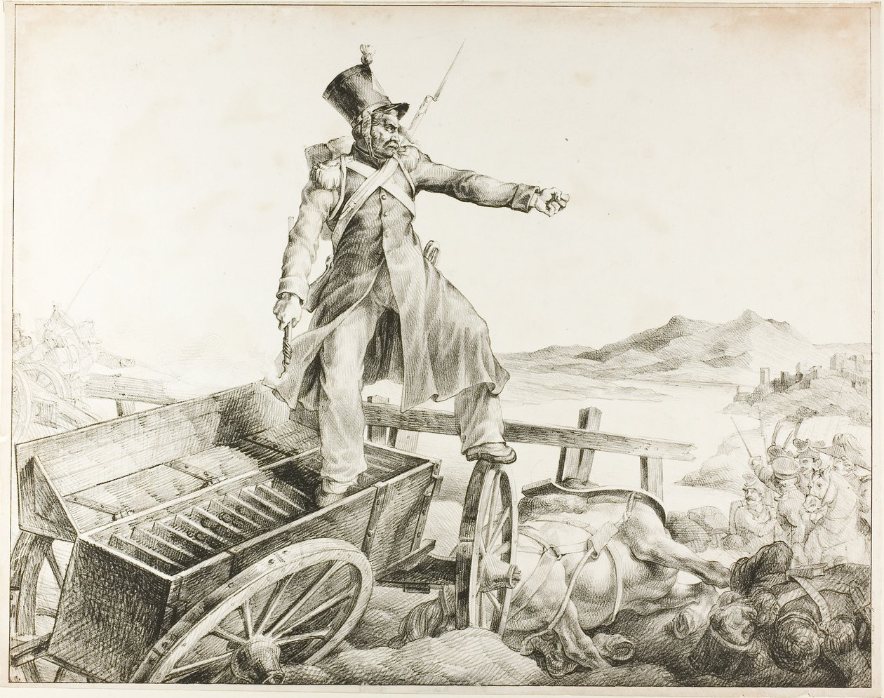 Tykistön korsu tekijältä Jean Louis André Théodore Géricault