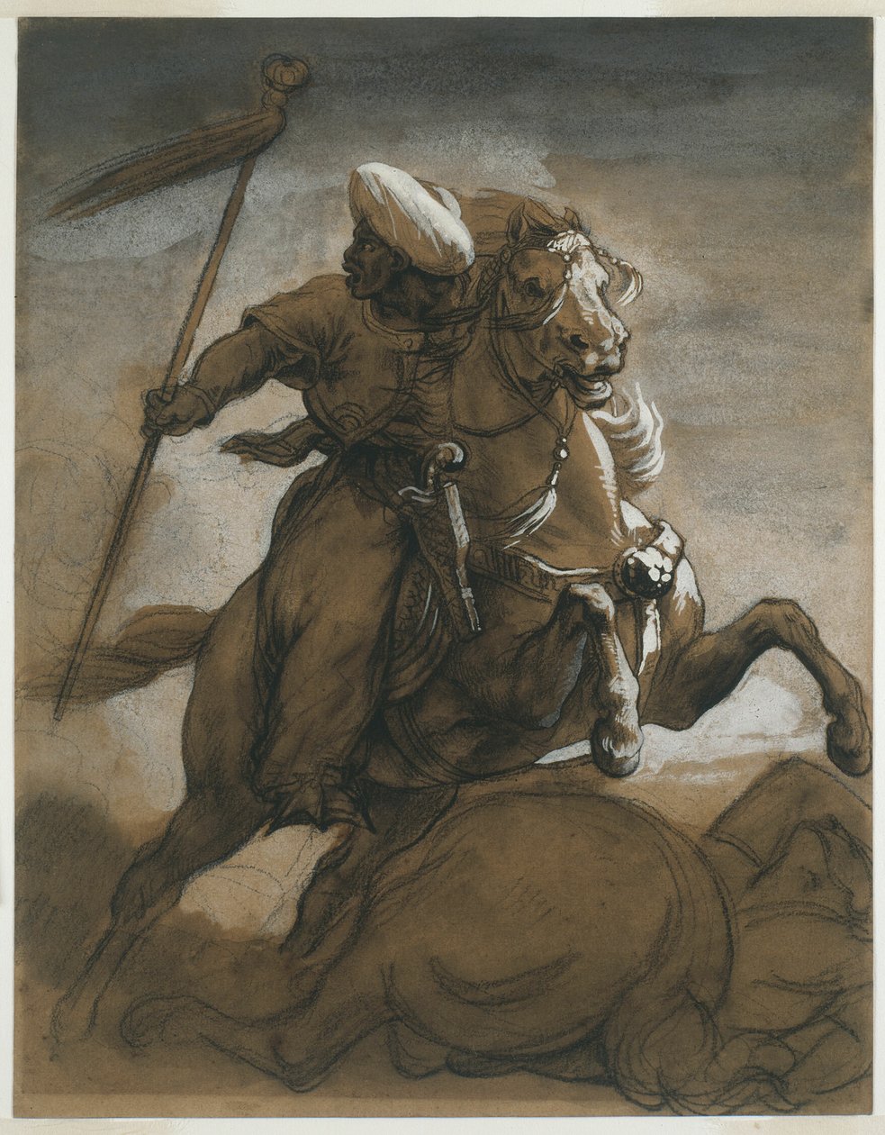 Turkkilainen ratsumies taistelussa tekijältä Jean Louis André Théodore Géricault
