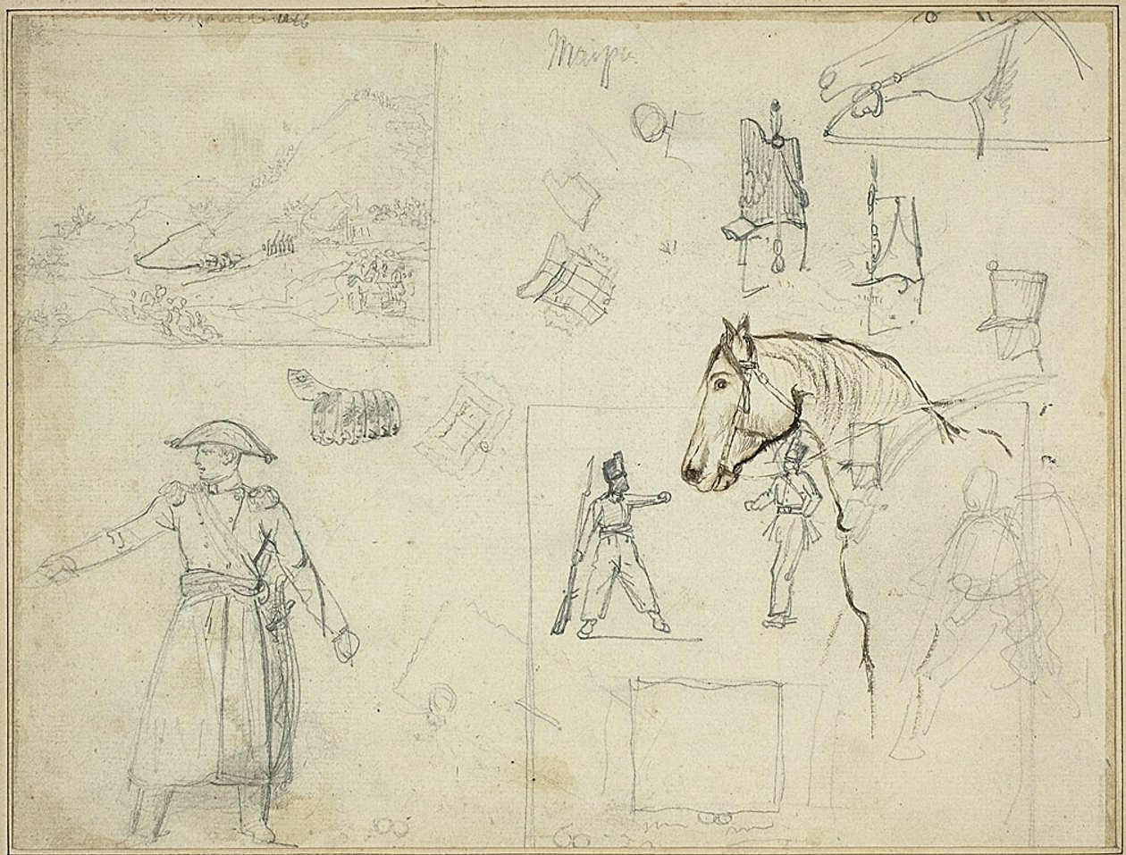 Erilaiset tutkimukset tekijältä Jean Louis André Théodore Géricault
