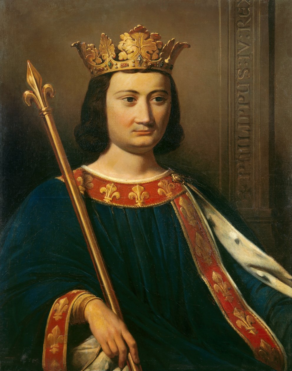 Muotokuva Philip IV Belistä (1268 - 1314), Ranskan kuningas. Jean-Louis Bezardin (1799-1881) maalaus. tekijältä Jean Louis Bezard