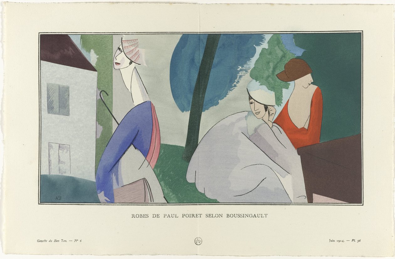 Gazette du Bon Ton, 1914 - nro. 6, pl. 56: Robes de Paul Poiret Boussingault