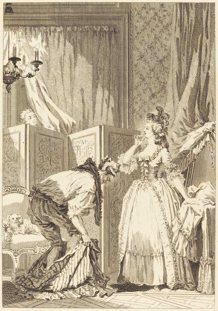 The Beaten and Content Cuckold tekijältä Jean Louis Delignon and Antoine Jean Duclos after Jean Honoré Fragonard