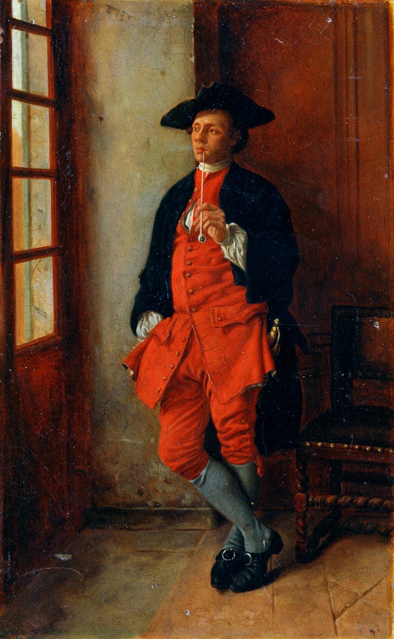 Tupakoitsija, 1800-luku. tekijältä Jean Louis Ernest Meissonier