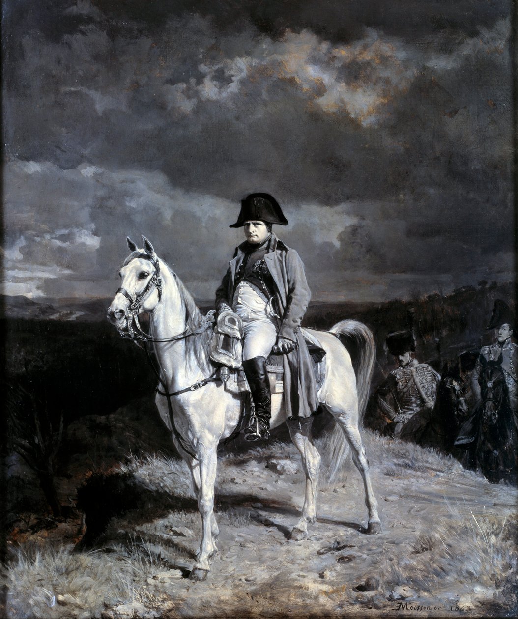 Napoleon I:n (1769-1821) ratsastusmuotokuva. Ernest Meissonierin piirustus (1815-1891) tekijältä Jean Louis Ernest Meissonier