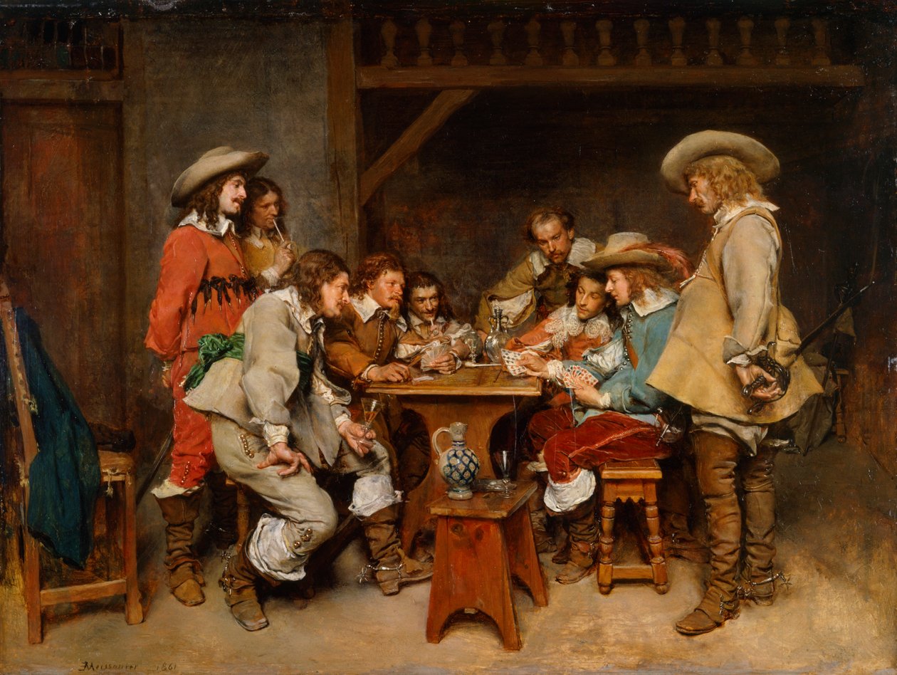"Viattomat ja kortinteräjät", 1861 tekijältä Jean Louis Ernest Meissonier