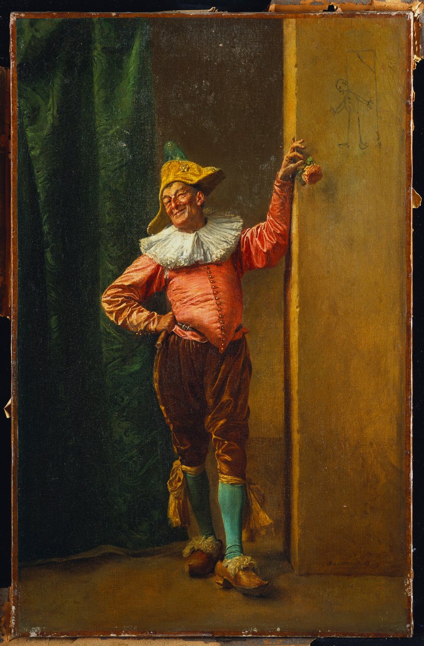 Punchinello vaaleanpunaisessa, 1879 tekijältä Jean Louis Ernest Meissonier