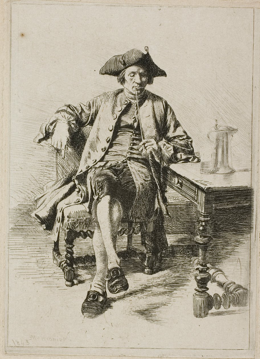 Suuri tupakoitsija tekijältä Jean Louis Ernest Meissonier