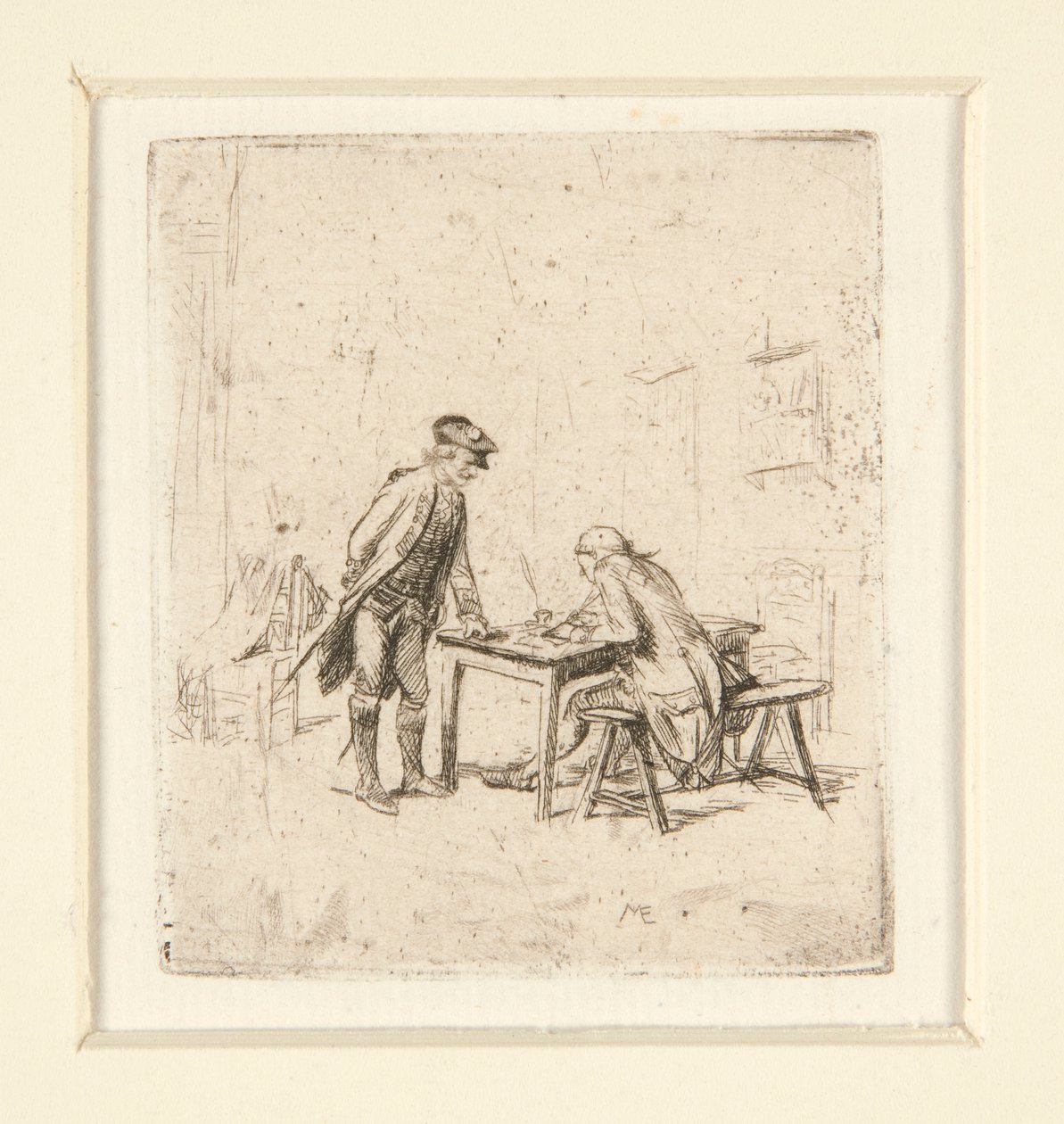a The Report b Harlequin tekijältä Jean Louis Ernest Meissonier