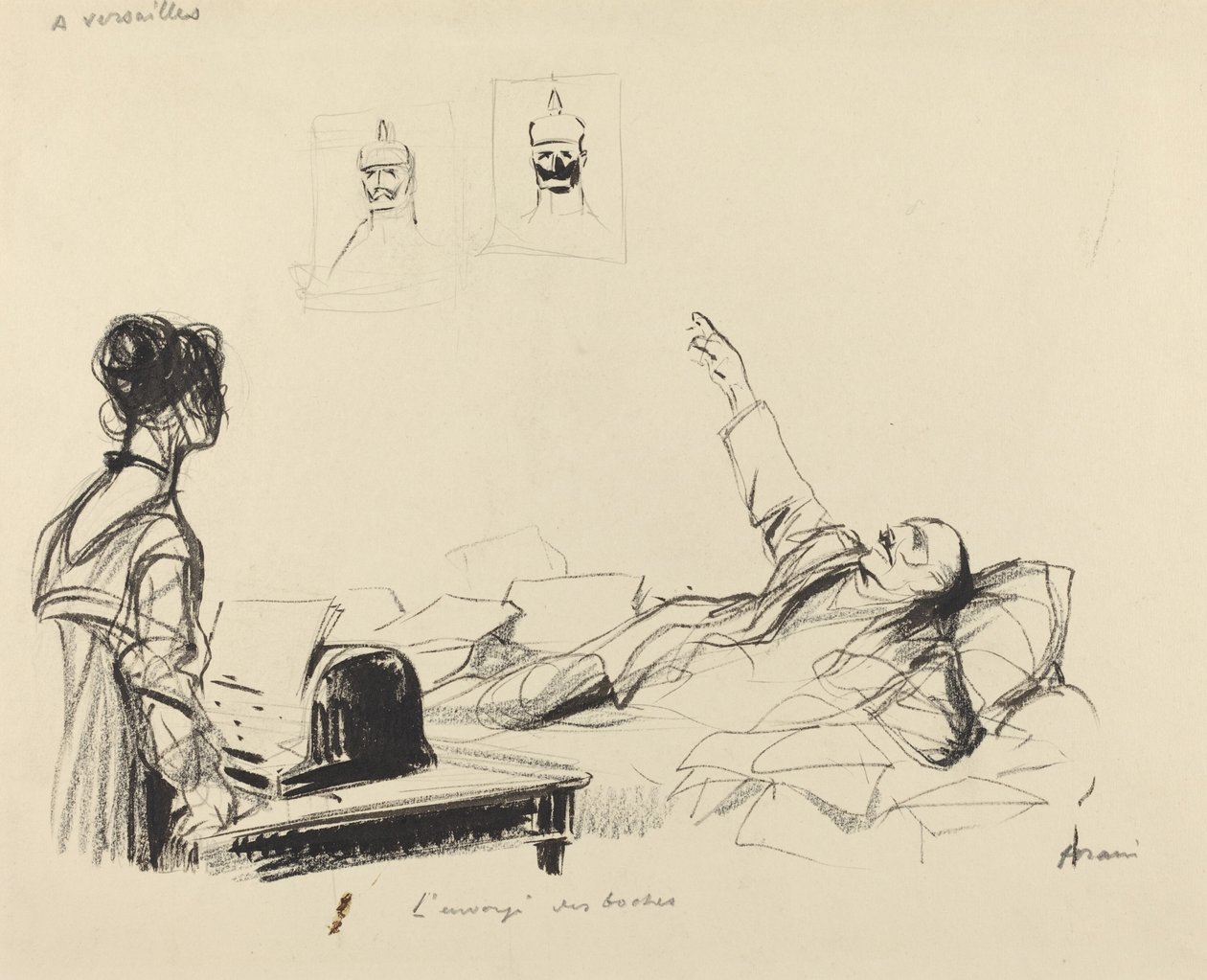 Versaillesissa. Bochesin lähettiläs, n. 19141919. tekijältä Jean Louis Forain