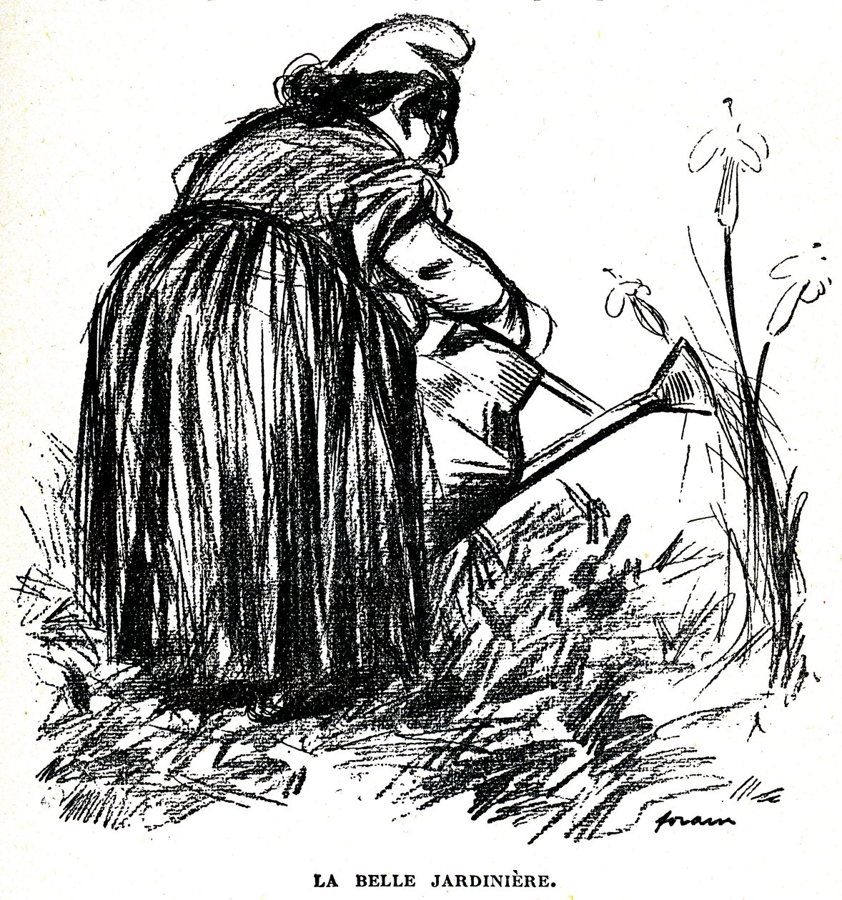 Ennen vuotta 1900 julkaistu antisemiittinen piirustus ""-sanomalehdessä Psst...! "" tekijältä Jean-Louis Forain