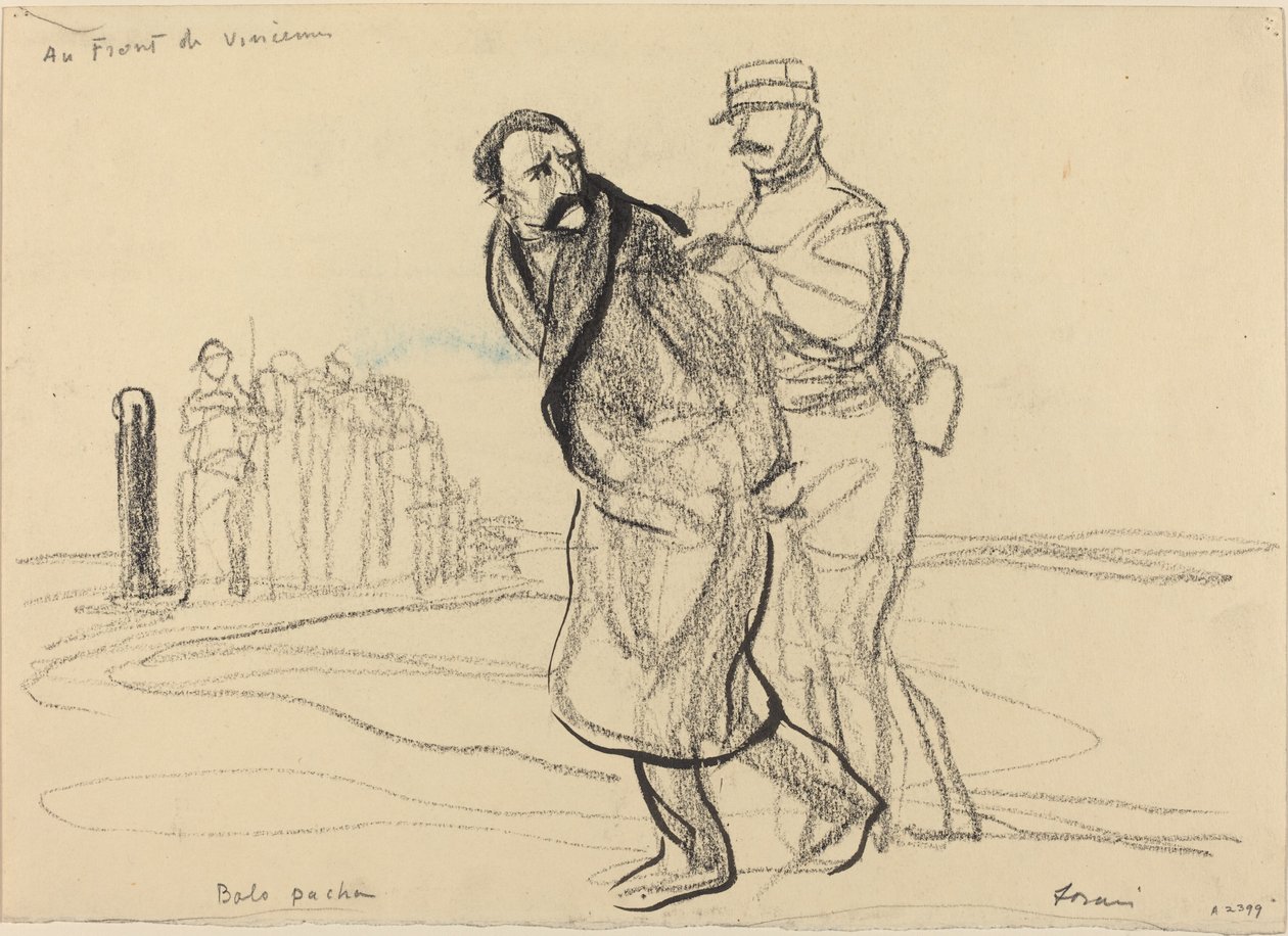 Vincennesin edessä. Bolo Pasha, c. 19141919. tekijältä Jean Louis Forain