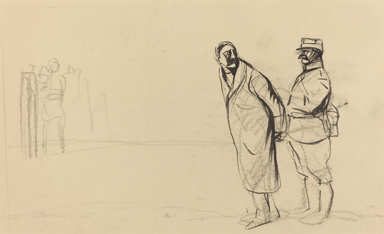 Vincennesin edessä. Bolo Pasha, c. 19141919. tekijältä Jean Louis Forain