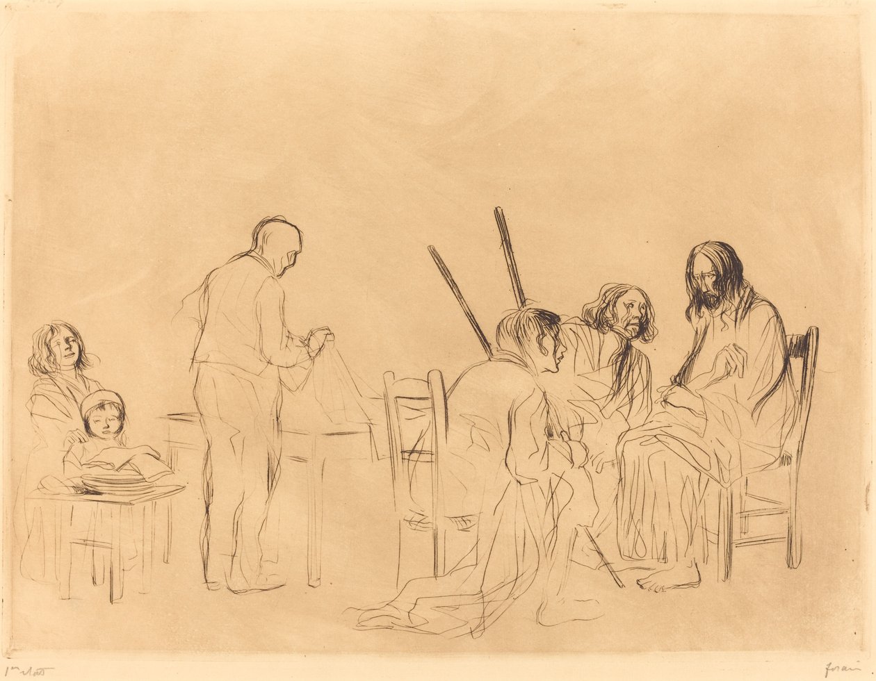 Ennen ehtoollista Emmauksessa (ensimmäinen lautanen) tekijältä Jean Louis Forain