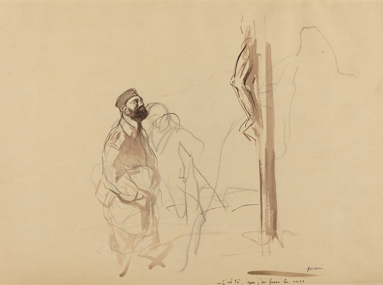 Tässä lopetin papin, c. 19141919. tekijältä Jean Louis Forain
