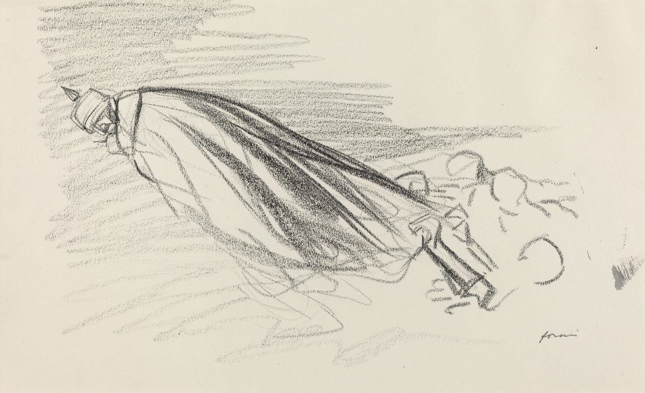 Ensimmäisen tunnin ne. "Sire! missä olemme tuoreesta ja iloisesta sodasta!" tekijältä Jean Louis Forain