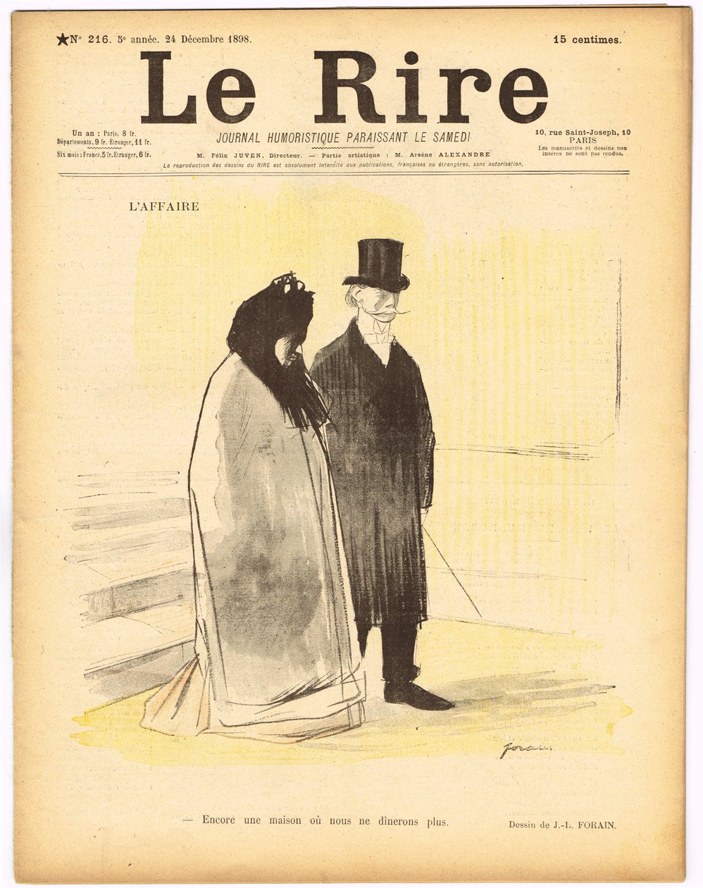 Kansi ""Le Lire"", satiirinen väreissä tekijältä Jean Louis Forain