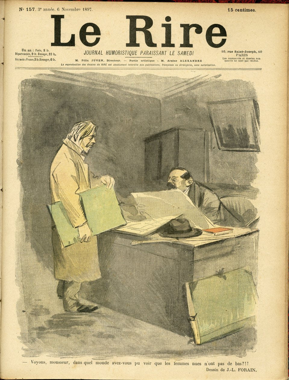 Jean-Louis Forainin (1852-1931) kuvitus Le Riren kanteen tekijältä Jean Louis Forain