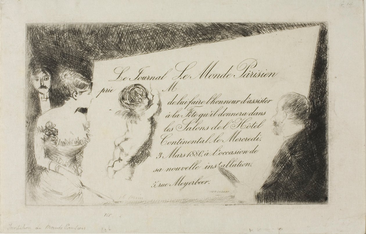 Le Monde Parisien -sanomalehden kutsu. tekijältä Jean Louis Forain