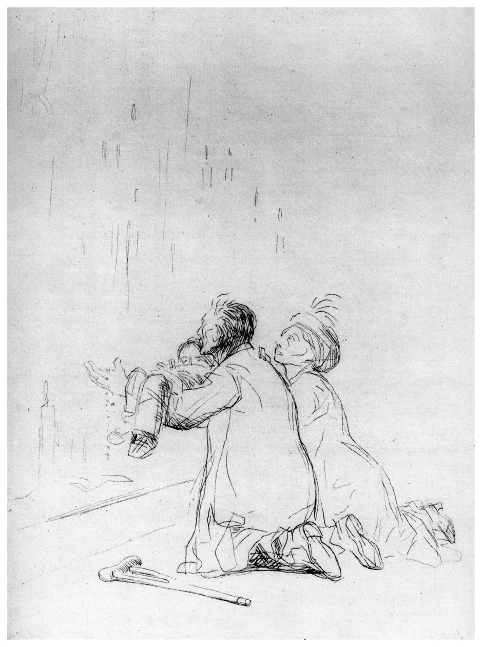 Rukous luolassa, c1870-1930 1924 tekijältä Jean Louis Forain