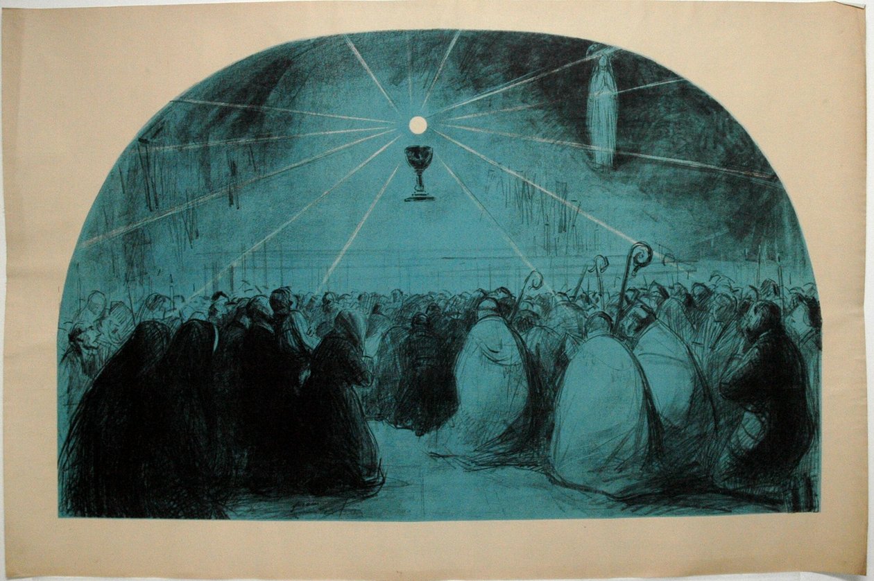 Lourdes, 1914, 25. kansainvälinen eukaristinen kongressi. tekijältä Jean Louis Forain