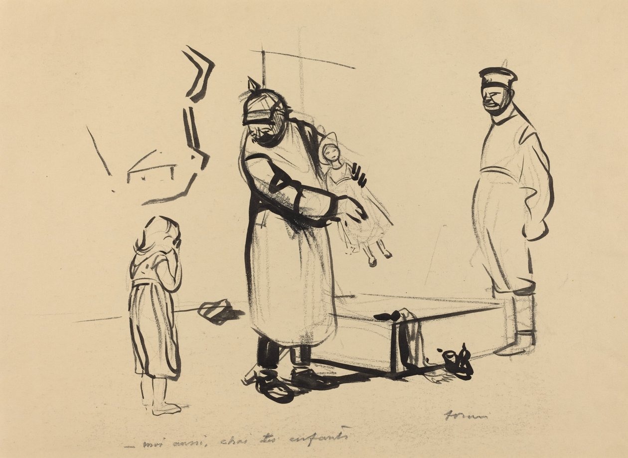 Nach Paris. -minä myös, lasten chai, c. 19141919. tekijältä Jean Louis Forain