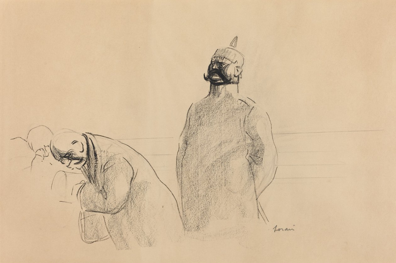 Preussilainen sotilas ja siviilit, n. 1919. tekijältä Jean Louis Forain