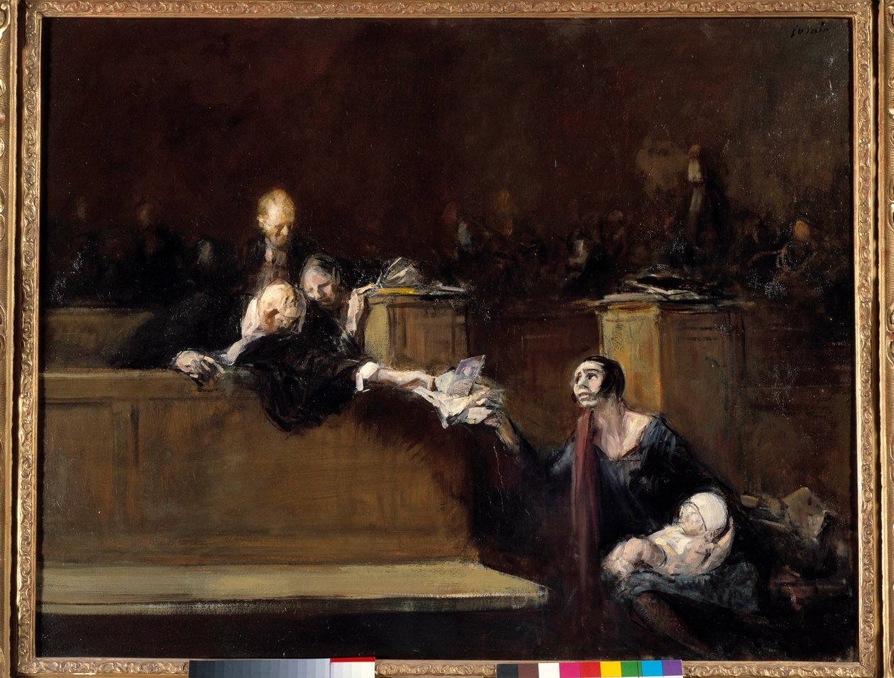 Scene de tribunal Jean Louis Forainin (1852-1931) maalaus 1900-luvun su. 0,73x0,92 m Pariisi, Musee du Louvre tekijältä Jean Louis Forain