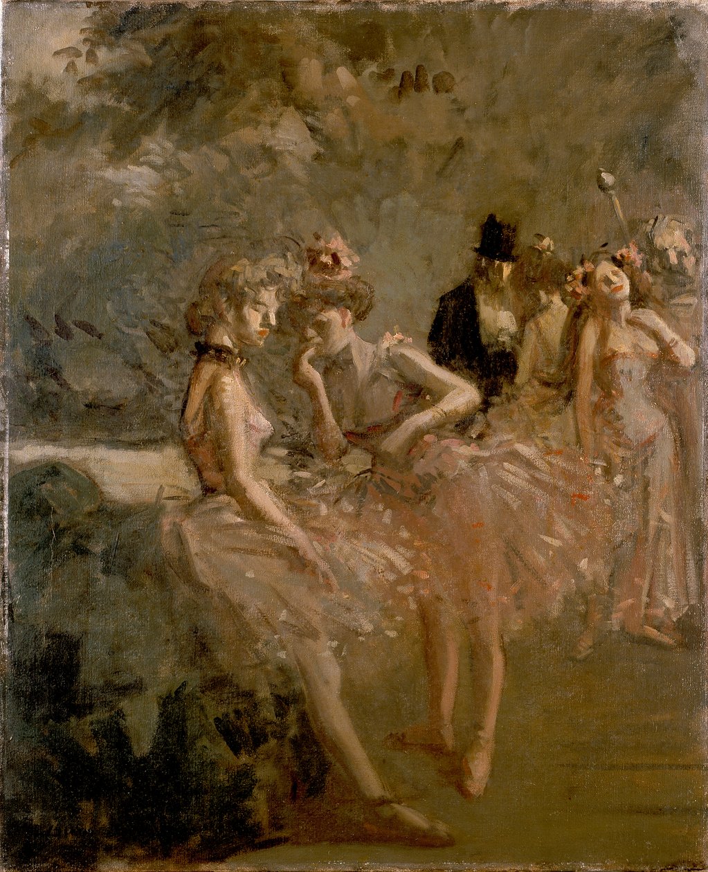 Kohtaus teatterin siivissä, 1870-1900 tekijältä Jean Louis Forain