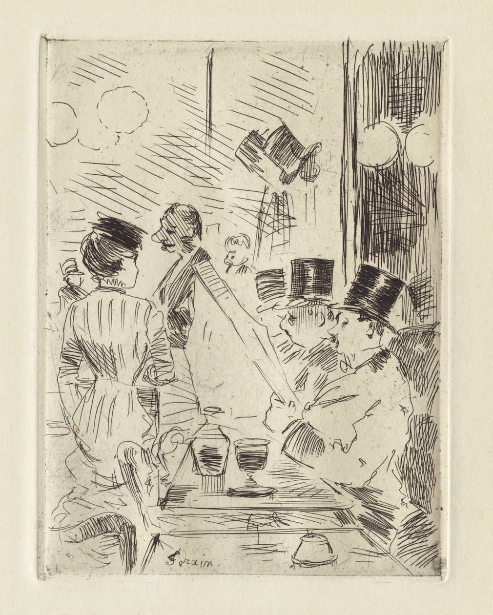 Uuden Ateenan kahvila n. 1876. tekijältä Jean Louis Forain