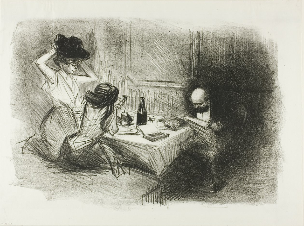 Yksityinen ruokasali, viides lautanen tekijältä Jean Louis Forain