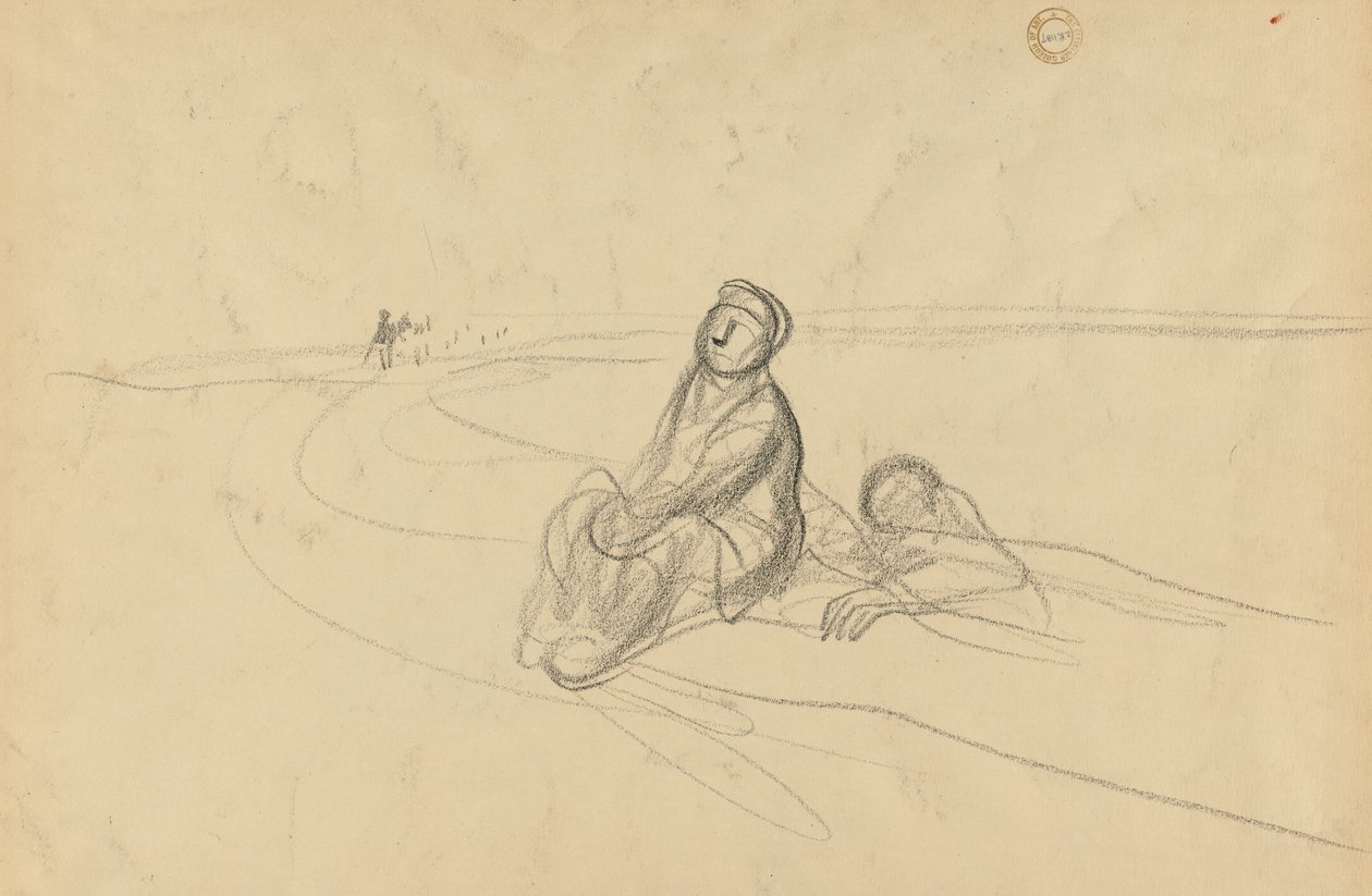 Kaksi hahmoa tiellä (käänteinen) tekijältä Jean Louis Forain