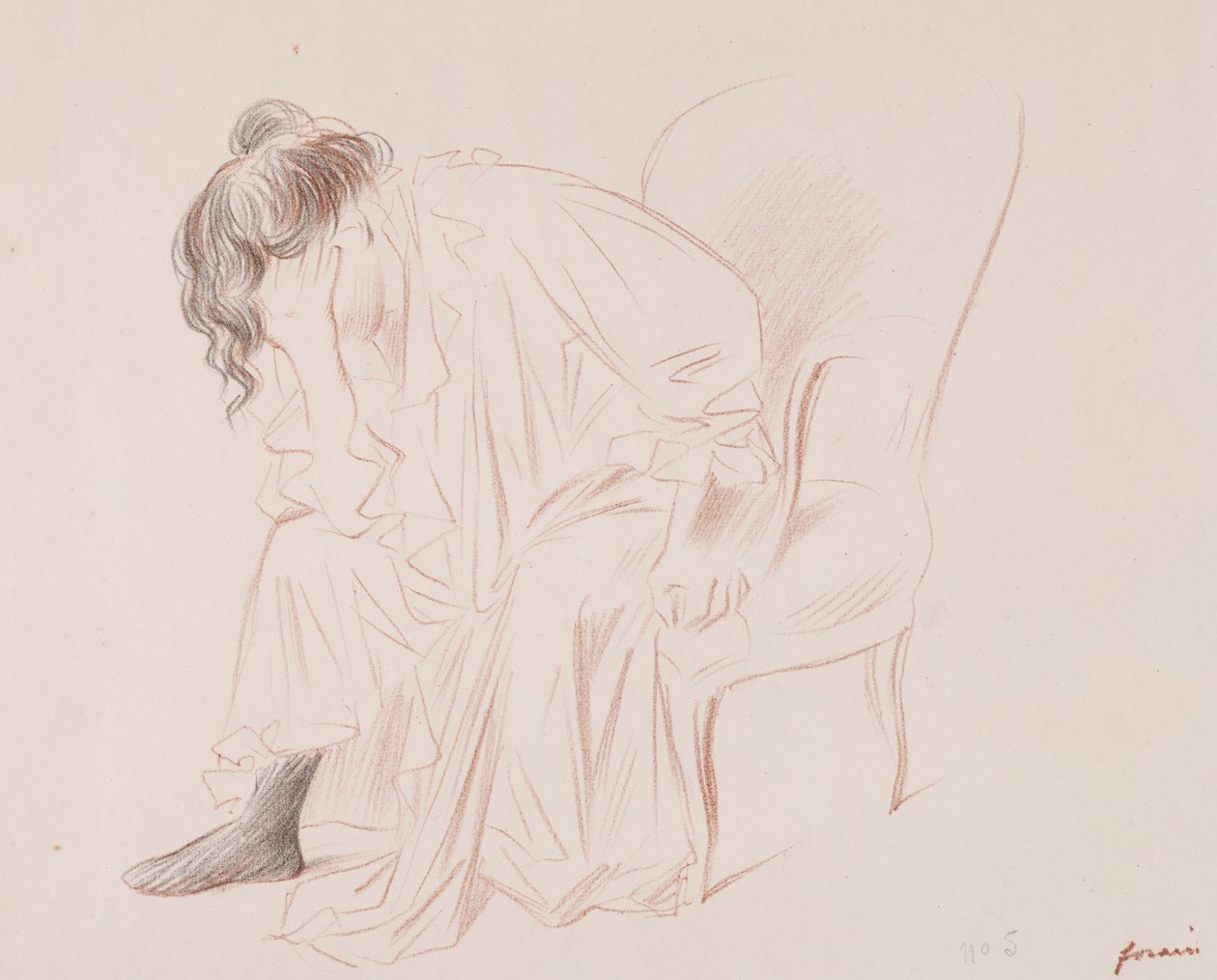 Istuva nainen. tekijältä Jean Louis Forain