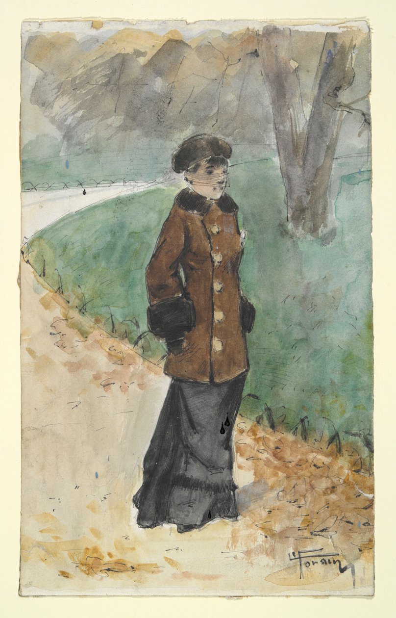 Nainen Kävelemässä tekijältä Jean Louis Forain