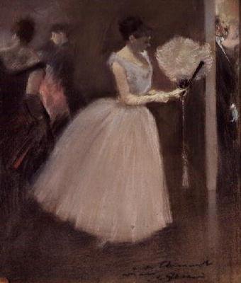 Valkoinen nainen tuulettimen kanssa, n. 1884 tekijältä Jean Louis Forain