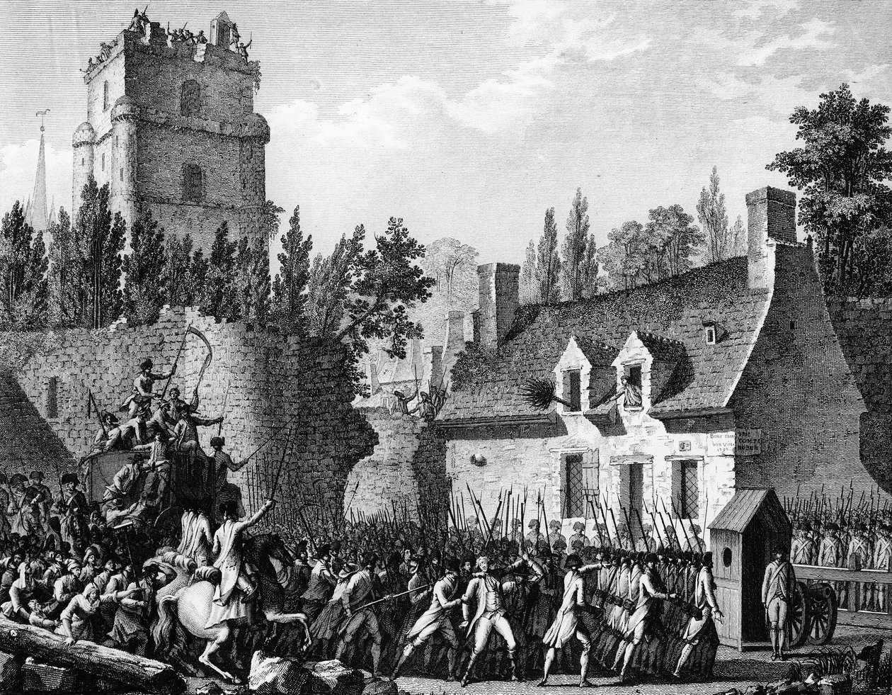 Ranskan vallankumous: Pierre Victor de Besenval de Brunstatt, Baron de Besenval (1721-1791) johti Brie Comte Robertiin 10. elokuuta tekijältä Jean Louis II (after) Prieur