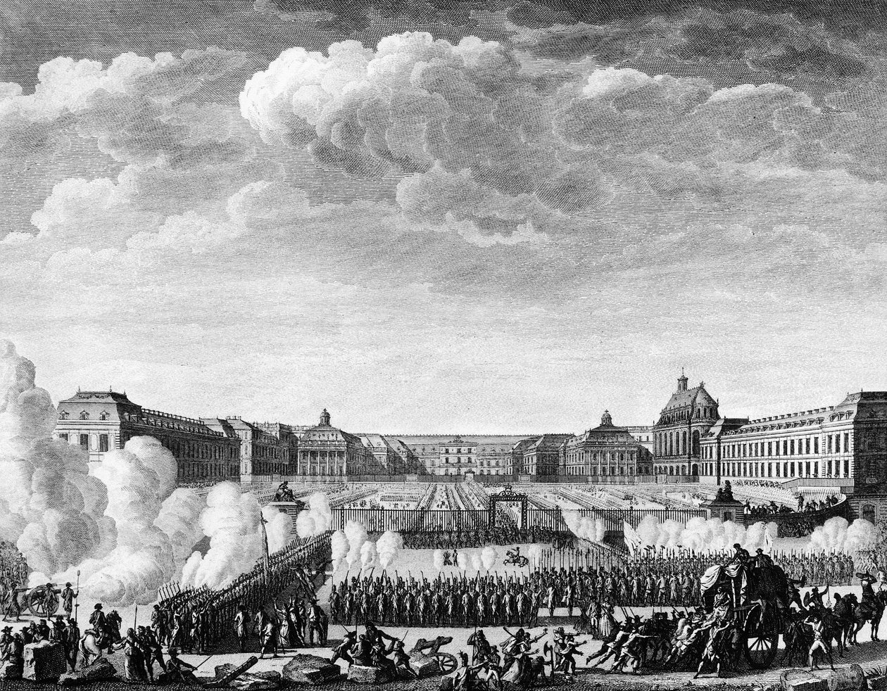 Ranskan vallankumous: kuningas lupasi tulla Pariisiin 6. lokakuuta tekijältä Jean Louis II (after) Prieur