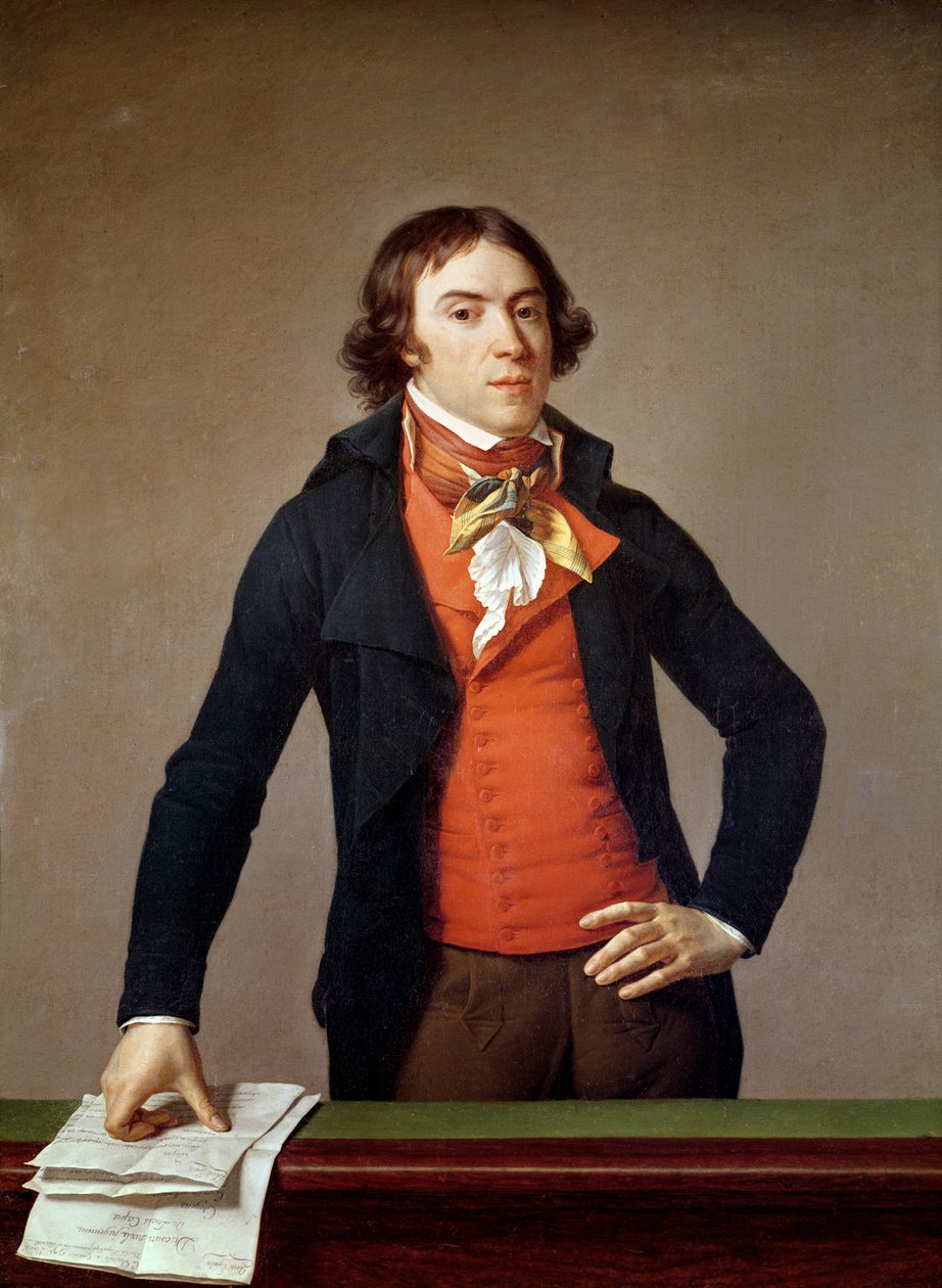 Bertrand Barere de Vieuzac (1755-1841) Louis XVI:n (1754-93) tuomiolla 4. tammikuuta 1793 tekijältä Jean Louis Laneuville