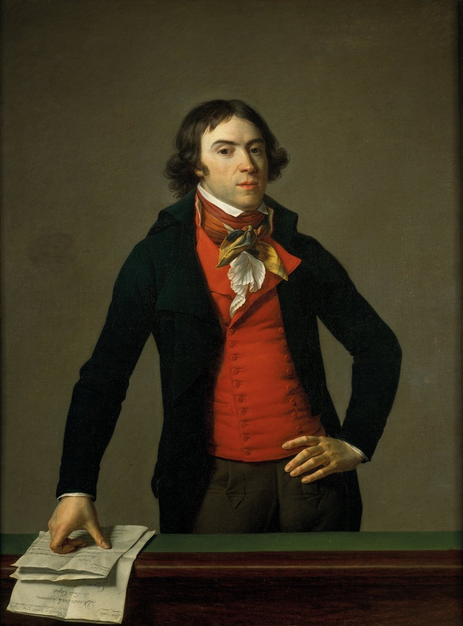 Muotokuva Bertrand Barère de Vieuzacista (1755-1841), ranskalaisesta vallankumouspoliitikosta ja englantilaisesta vakoojasta. tekijältä Jean Louis Laneuville