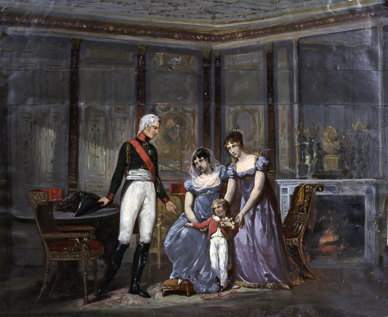 Keisarinna Josephine esittelee tyttärensä Hortensen ja pojanpoikansa Louis-Napoléonin tsaari Aleksanterille, tekijältä Jean Louis Victor Viger du Vigneau