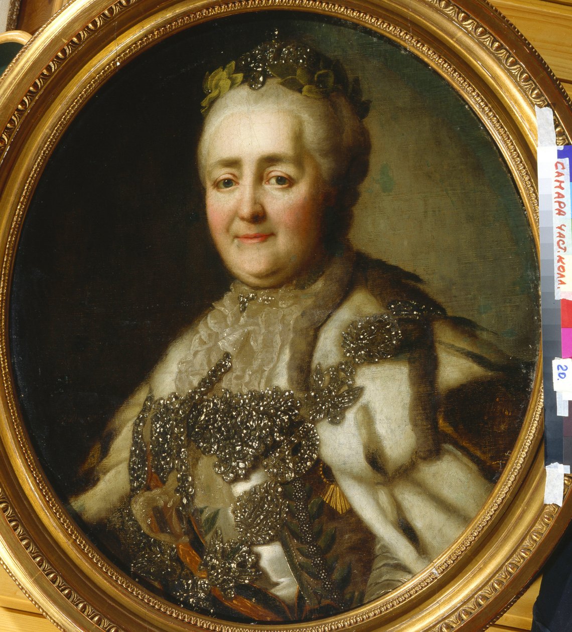 Muotokuva keisarinna Katariina II:sta (1729-1796) Voille, Jean Louis (1744-1803 jälkeen). Öljy kankaalle, koko: 68,5x60 tekijältä Jean Louis Voille
