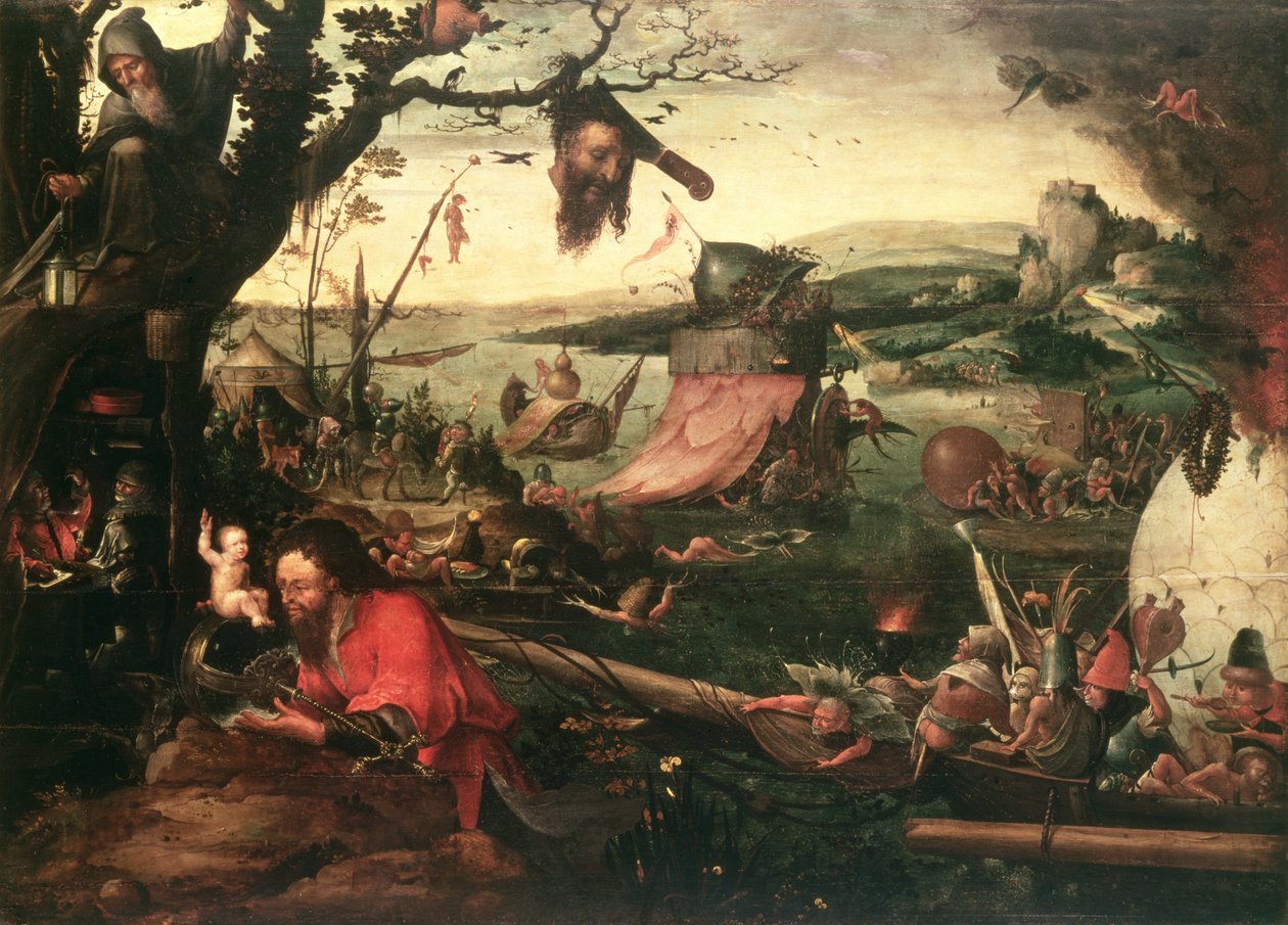 Landscape na may Parable of St Christopher, unang bahagi ng 16th century finn tekijältä Jean Mandyn