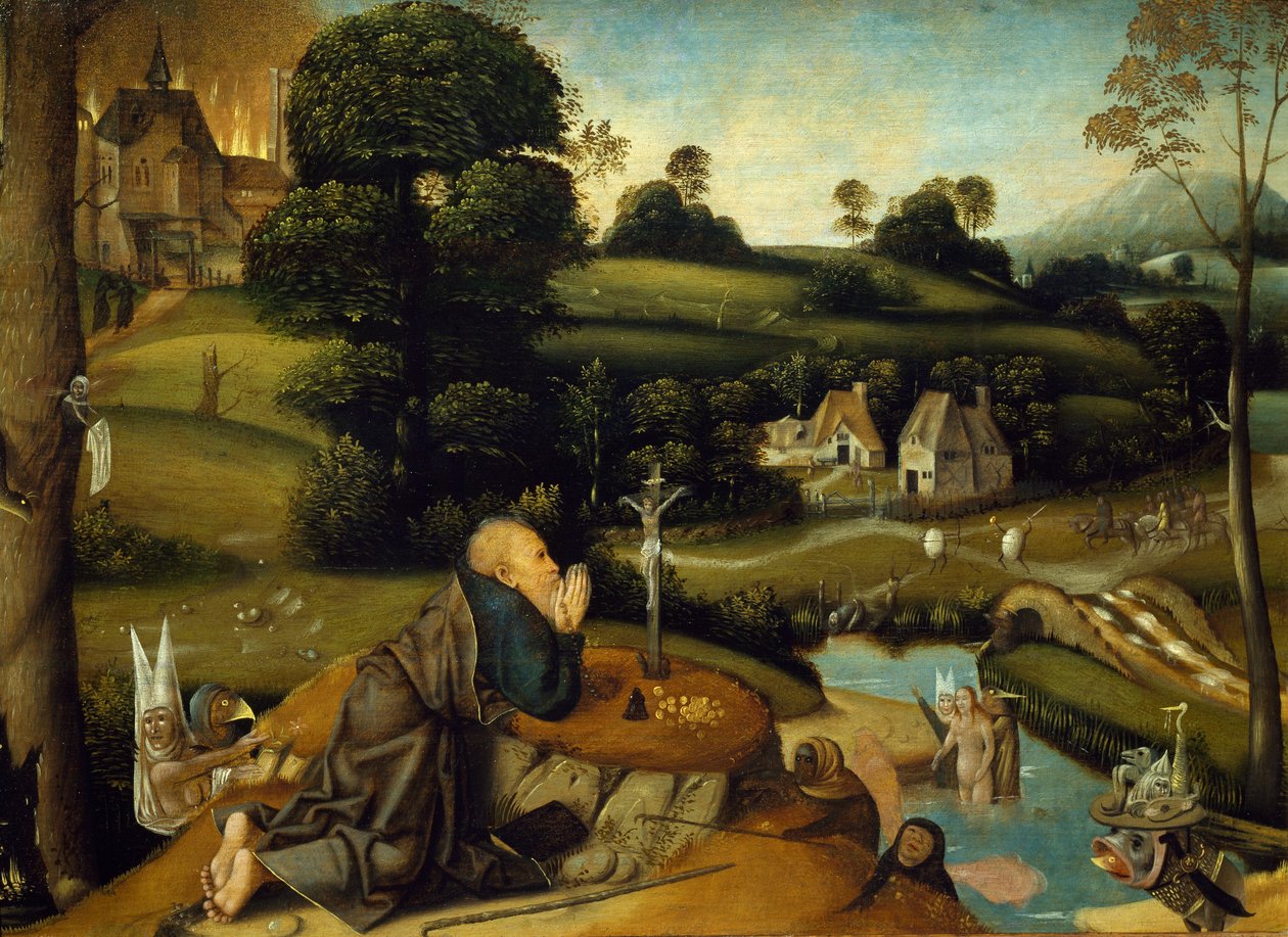 Pyhän Antoniuksen kiusaaminen, Jan Mandyn (noin 1500-1560). tekijältä Jean Mandyn