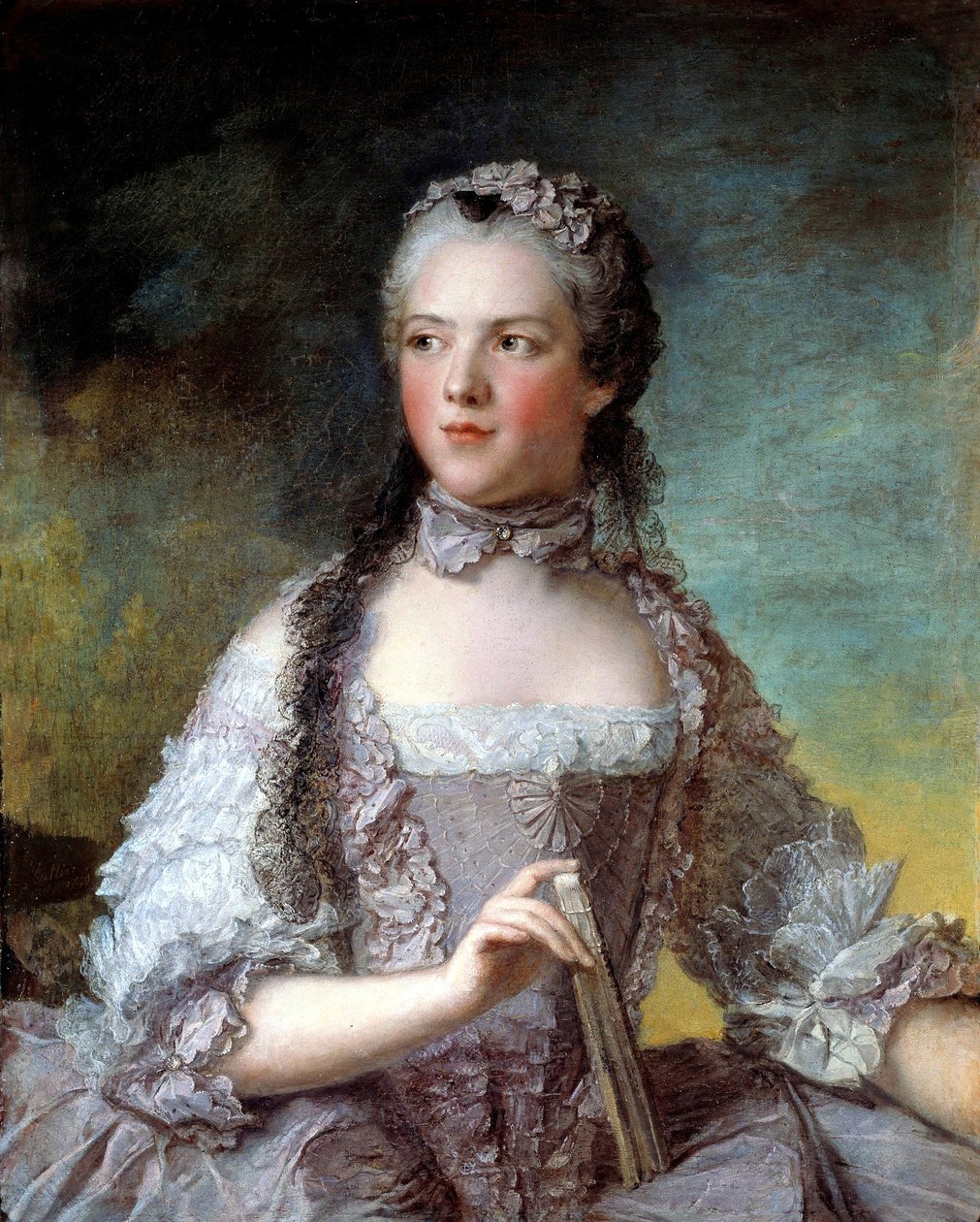 Ranska: Marie-Adélaïde de France, dite Madame Adélaïde Madame Adélaïde de France (1732-1800), Ludvig XV:n tytär. tekijältä Jean Marc Nattier