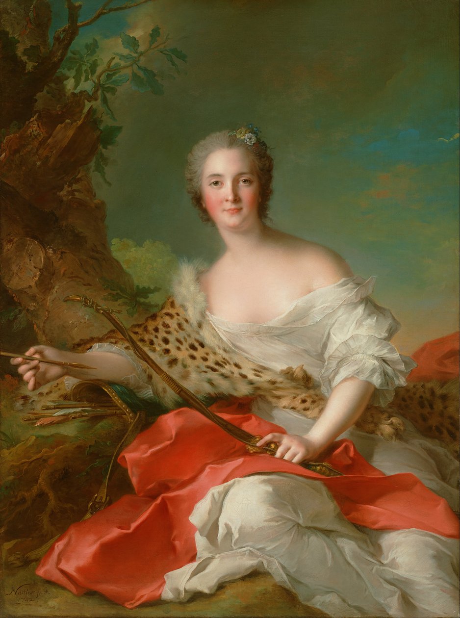 Muotokuva Constance-Gabrielle-Magdeleine Bonnier de la Mossonista Dianana. tekijältä Jean Marc Nattier