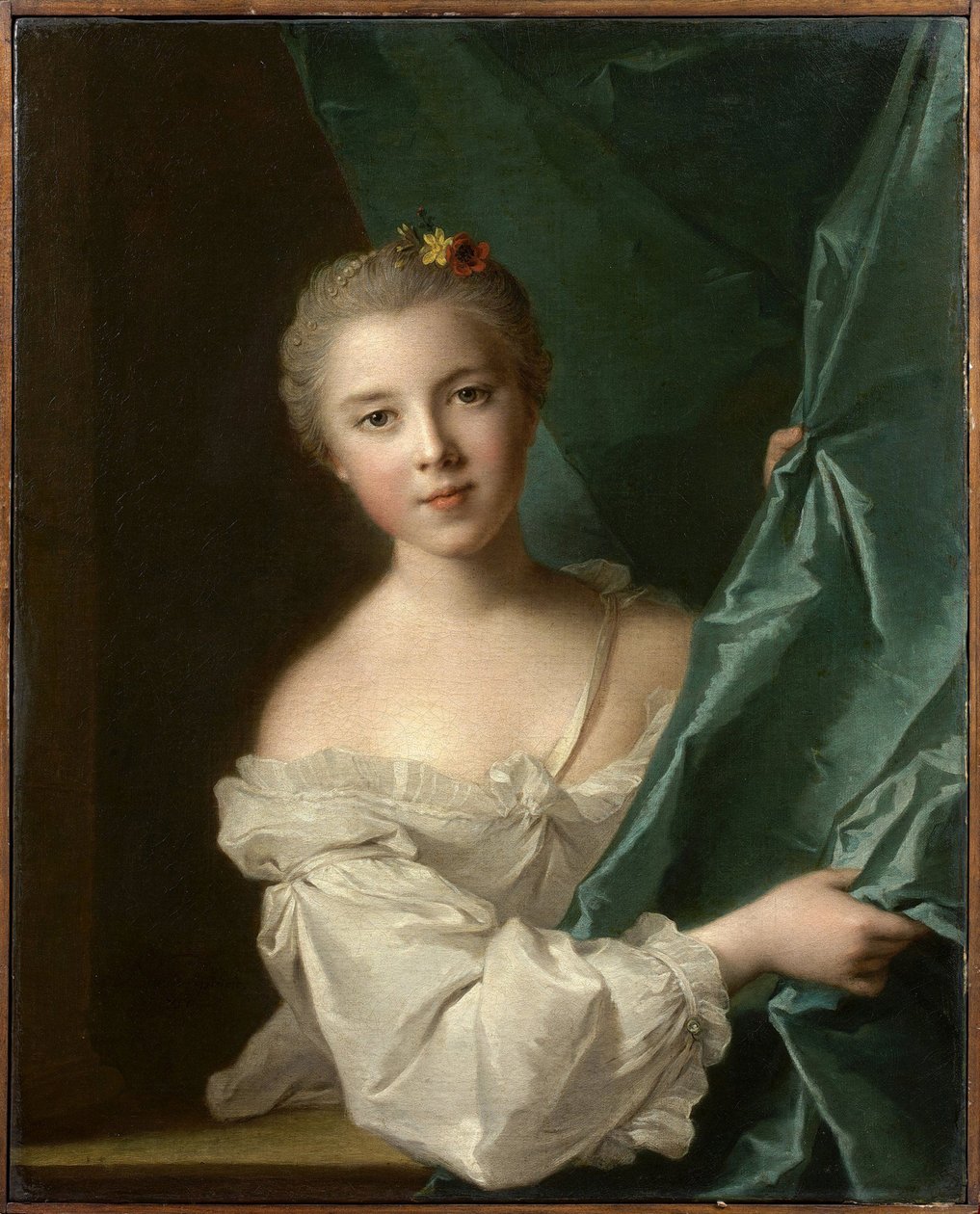 Marquise de Hallay-Coetquenin Eleonore Louise de Bervillen muotokuva, 1751. tekijältä Jean Marc Nattier