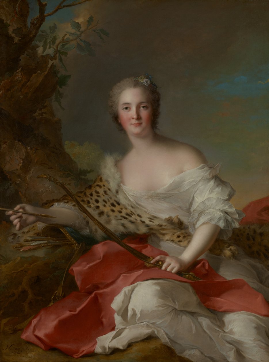 Muotokuva Madame Bonnier de la Mossonista Dianana (Constance-Gabrielle-Magdeleine du Monciel de Lauraille) tekijältä Jean Marc Nattier